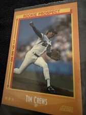 Score 1988 Score Tim Crews #641 Rookie Los Angeles Dodgers Baseball Card. rookie card picture
