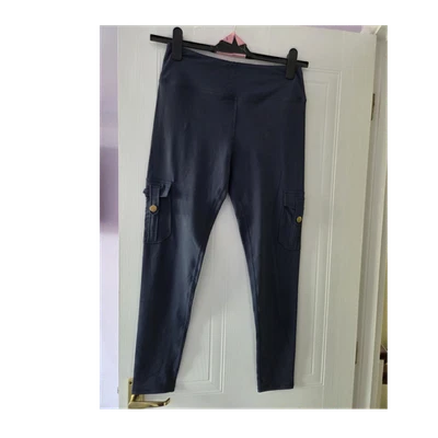 Navy Cargo Leggings Women’s Size 14 XL Nylon Elastane Stretch Pockets - Image 1 of 3