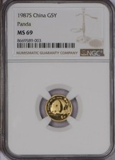 1987-S Gold Panda 1/20 oz. 5 Yuan NGC MS69