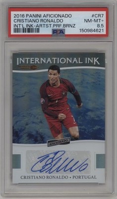 2016-17 Cristiano Ronaldo Panini Aficionado II-CR7 Auto /20 PSA 8.5 #CR7