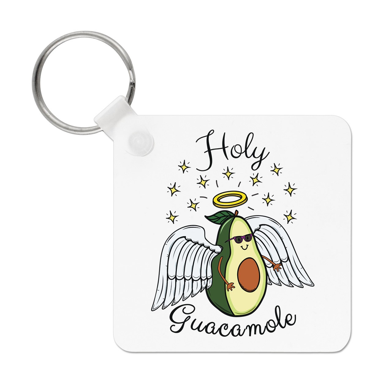 Holy Guacamole Keyring Key Chain - Funny Avocado Joke Food Vegan Vegetarian