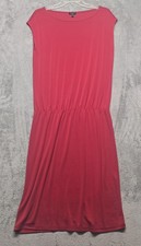 Talbots Dress Womens Size Medium Red Jersey T Shirt Elastic Waist Midi Casual