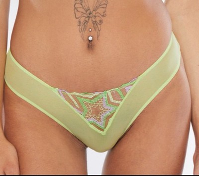 SAVAGE X FENTY Shining Star Embroider Green Cheeky Women s Panty Size 2X