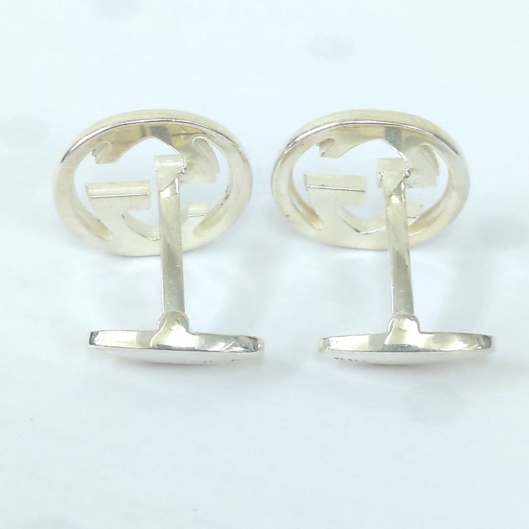 GUCCI Interlocking Cufflinks Sterling Silver 925 … - image 5