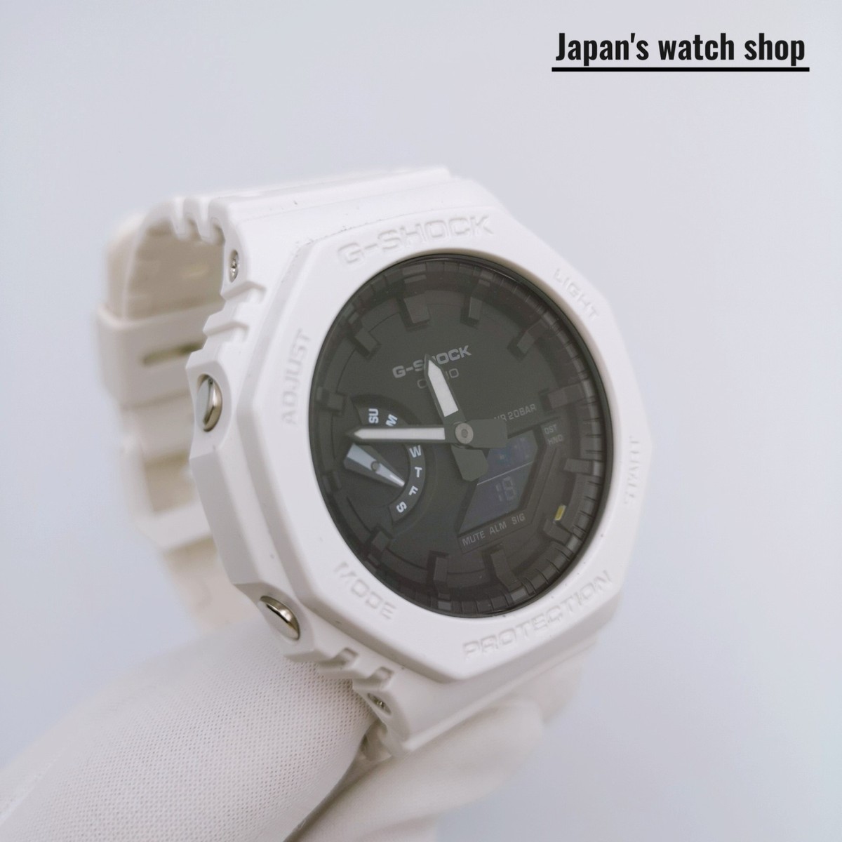 CASIO G-SHOCK GA-2100-7AJF White Black Carbon Core Analog Men`s