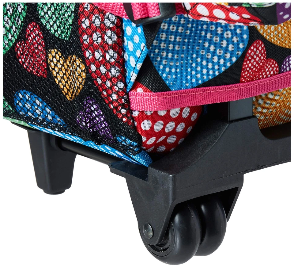 Mochila con ruedas Rockland de doble asa, NEWHEART, 17 pulgadas Foto 3 de 4