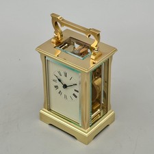 French Brass Gorge Carriage Clock by Abel Louis Cattin, Mechanical, Serviced