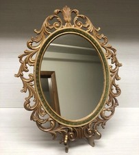 Vtg Italian Style Ornate Baroque Plastic Frame Wall Mirror 14x16 Brown Green Vtg Italian Style Ornate Baroque Plastic Frame Wall Mirror 14x16 Brown Green
