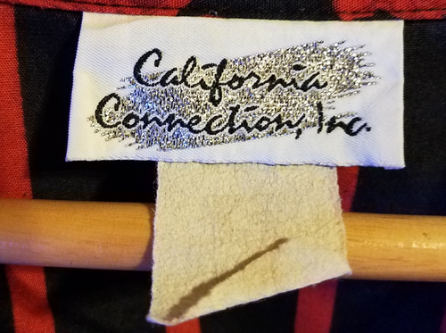 Vintage California Connections Button Front Mens Shirt Black Red 4or 5XL - Picture 3 of 4