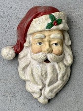 Vintage Paper Mache Santa Face 12  x 8.5  Ready To Hang