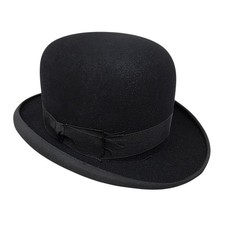 Vintage Gordon Felt Bowler Hat Black 7 1/4  Portis Hat Box