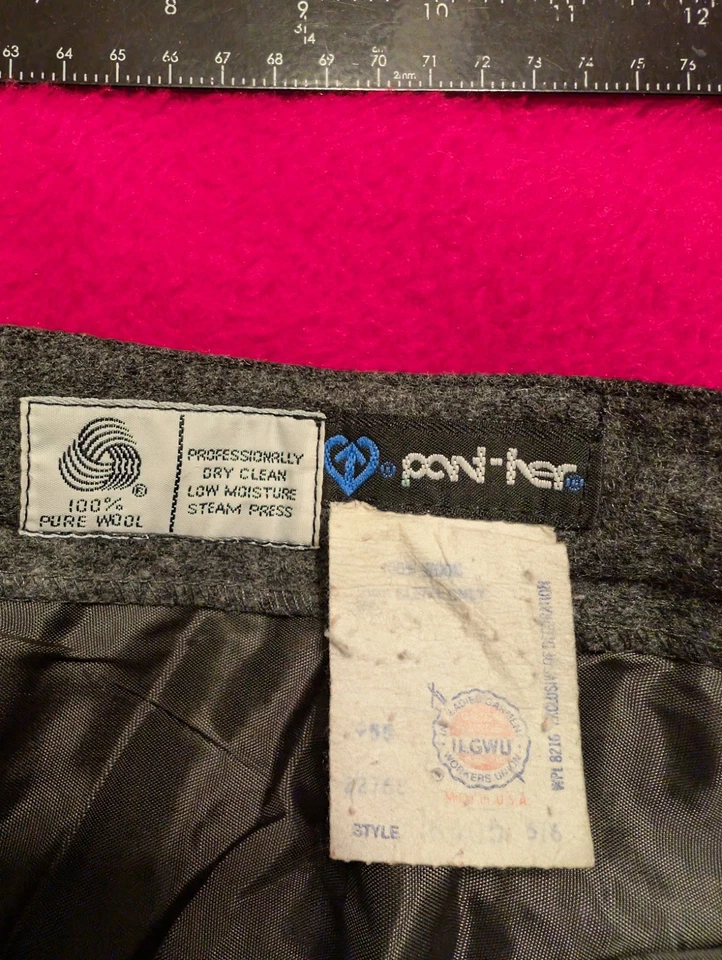 Vintage Pant-Her Women’s Gray Wool Pleated Trousers Pants Size 5/6 Lined - Image 4 of 4