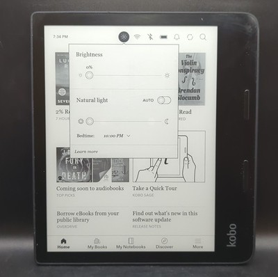 Kobo Sage 8'' 32GB N778K HD eReader eBook - Tested Working