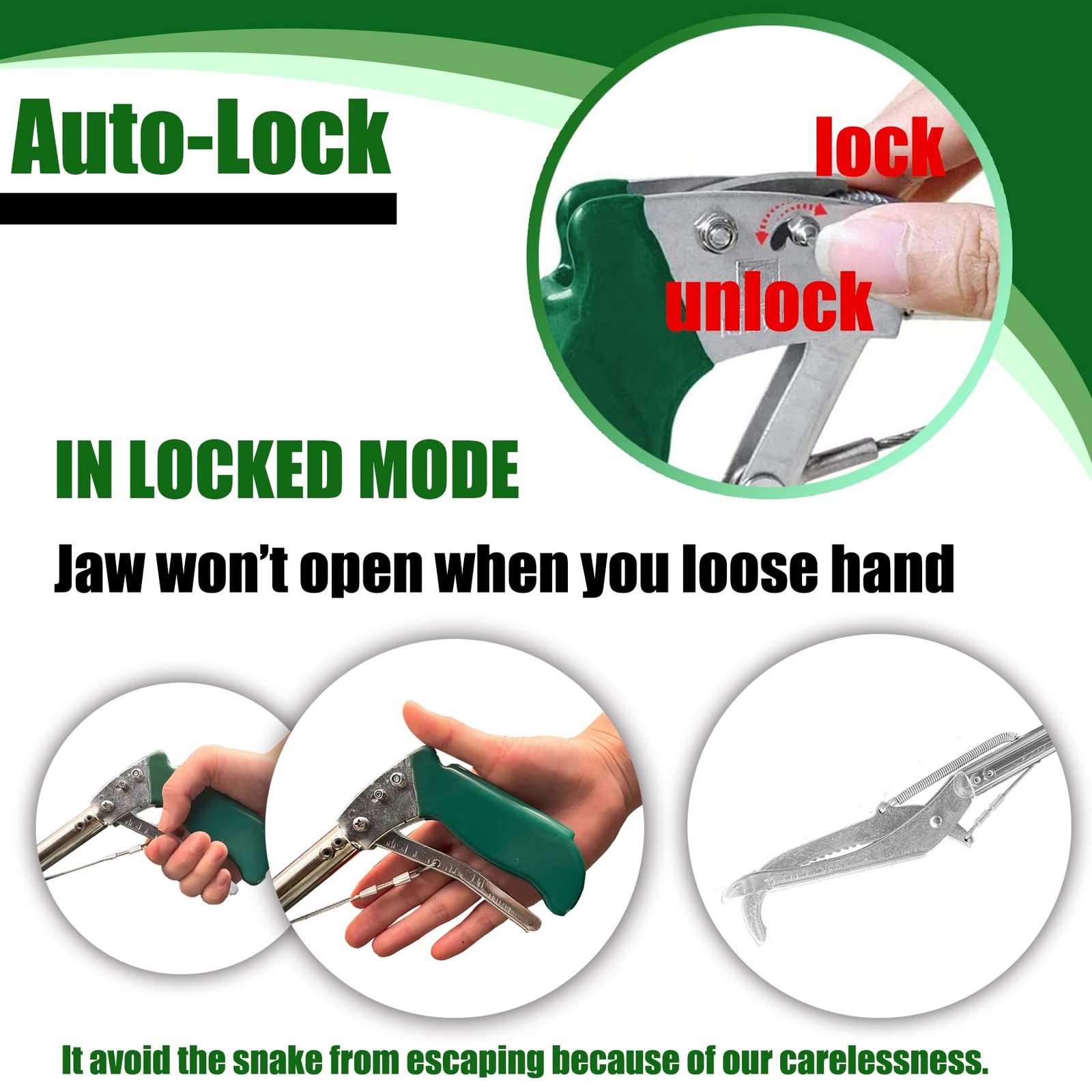 IC ICLOVER Snake Hooks and Grabbers, 52" Extra Long Wide Jaw Snake Tongs & 39...