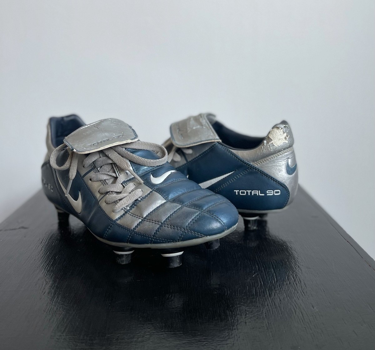 Nike Air Zoom Total 90 SG Blue Silver Soccer Cleats US 9.5 EU 43