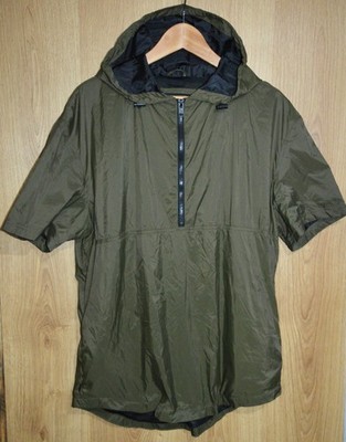 Pull & Bear Lightweight Khaki Short Sleeve 1/2 Zip Windbreaker Mens Large L 