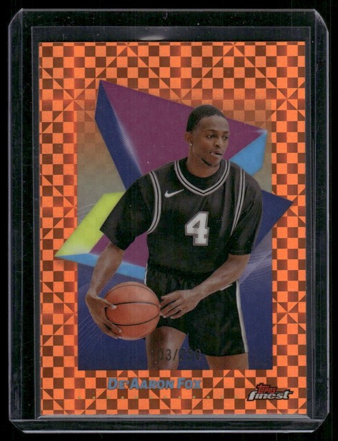 2024-25 Finest #80 De'Aaron Fox Orange X-Fractor #/250