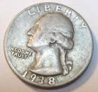 1938 S * SAN FRANCISCO * Silver WASHINGTON QUARTER * As Seen * USA FREE SHIP