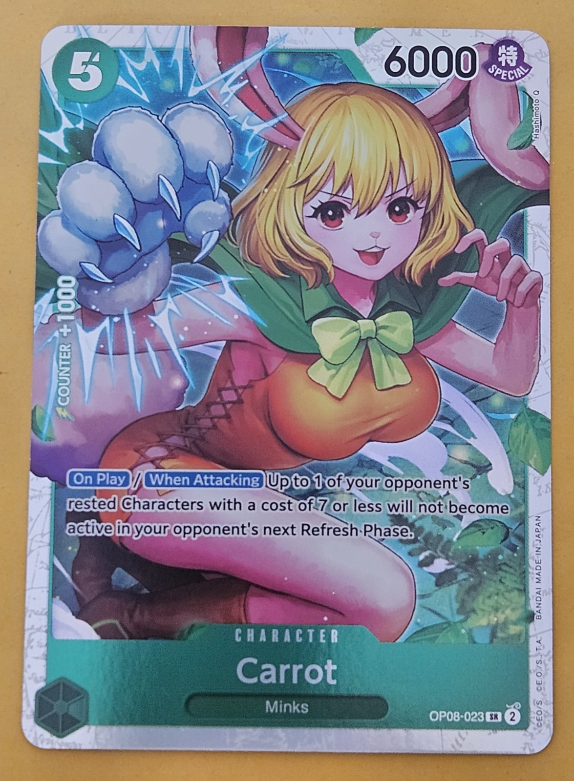 One Piece Carrot OP08-023 Two Legends Super Rare Foil Character 6000 Namco