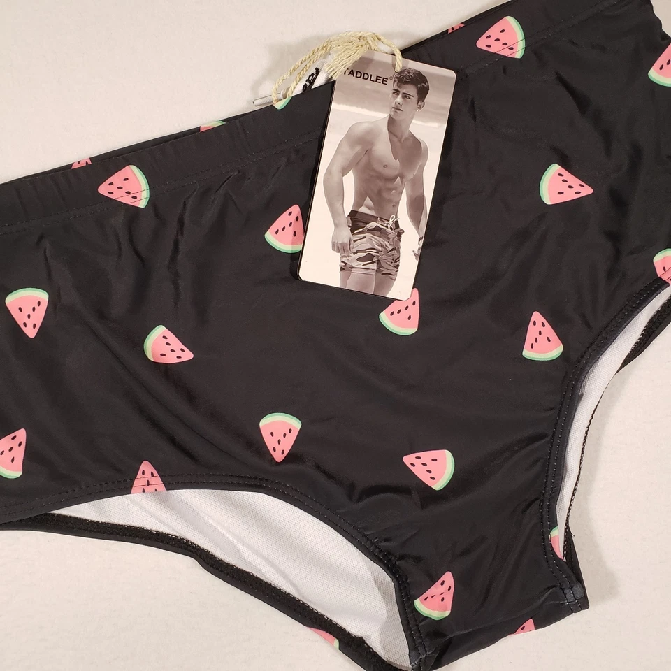 Taddlee NEU Herren Badeanzug Slip Größe Large Bikini innen Kordelzug Wassermelonen