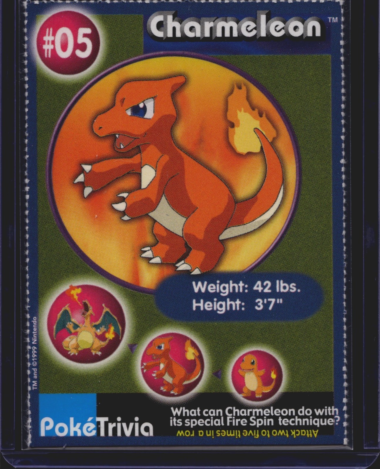 Burger King Promo 1999 Pokémon TCG PokéTrivia Charmeleon 05 NM