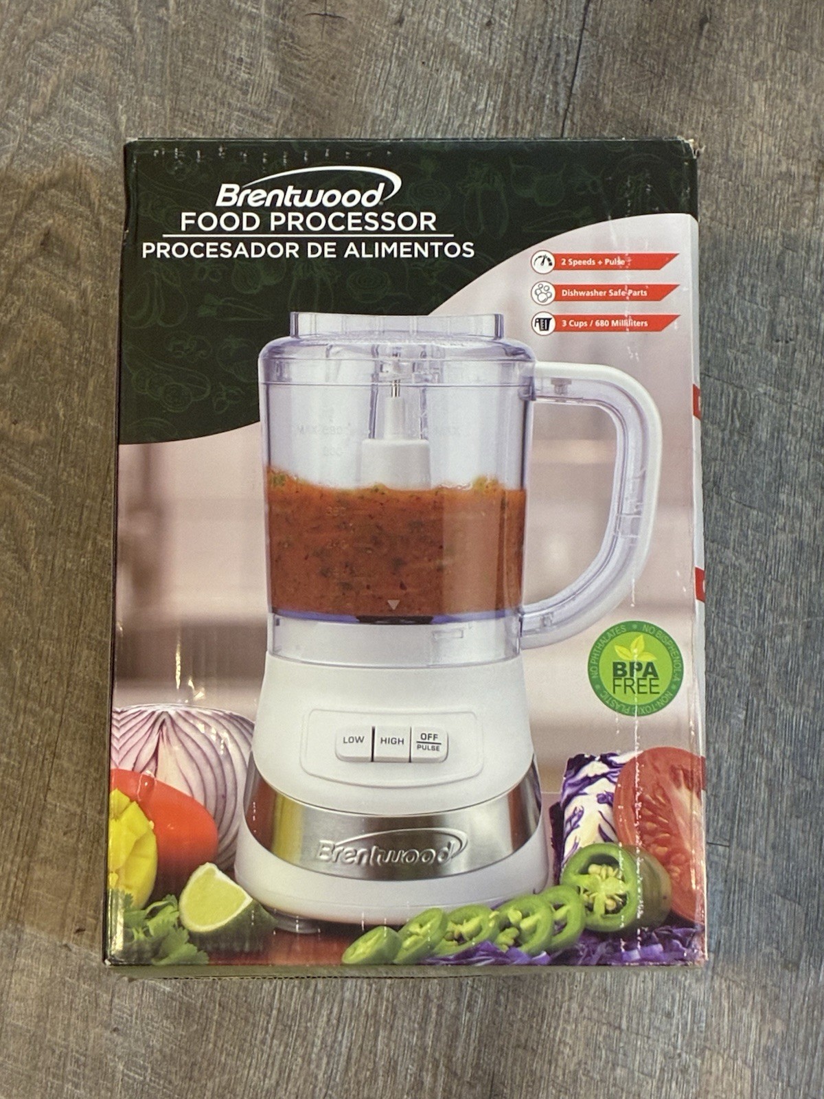 Brentwood Appliances FP-549W 3-Cup, 2-Speed, (White) - Food Processor