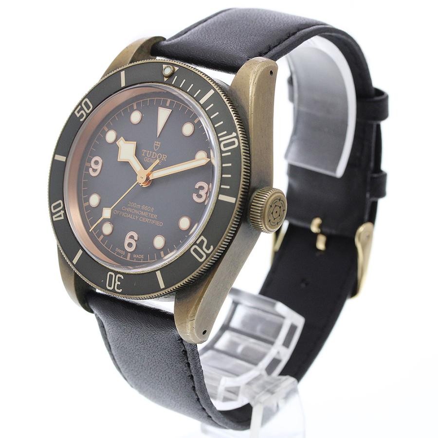 TUDOR HERITAGE BLACK BAY 79250B 43mm Bronze Black Dial Leather Strap #C186