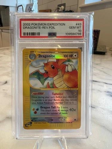 2002 Pokemon Dragonite Expedition #43/165 Reverse Holo PSA10 New Cert Pop28!