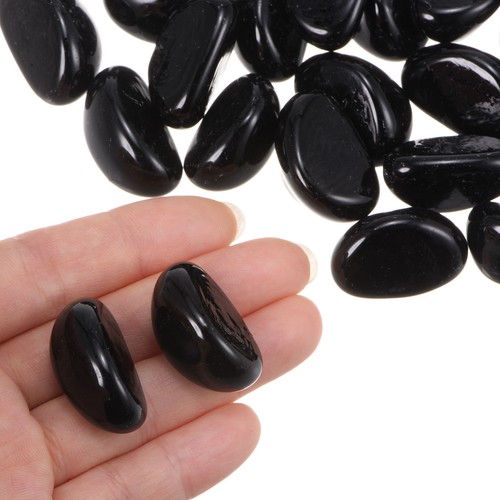39pcs Fire Glass Beads for Fire Pit 3/4" Luster Crystal Glass Drops Black - Picture 4 of 5