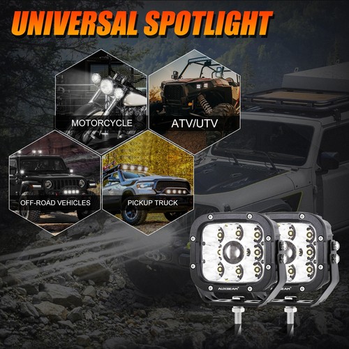 AUXBEAM 2X 5" LED Work Light Spot Pods Amber/White for 2024 Can-Am Maverick R - Picture 10 of 12