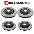FRONT+REAR BRAKENETIC Premium Wave Drill Slot Brake Rotors 51.33146.11