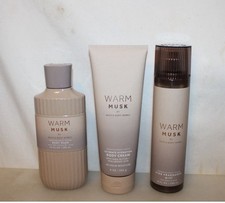 Bath Body Works Warm Musk Body Wash, Body Lotion Fine Fragrance Mist