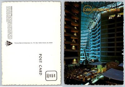 Vintage Omni International Atlanta Atrium Postcard - Thomas Warren Chrome