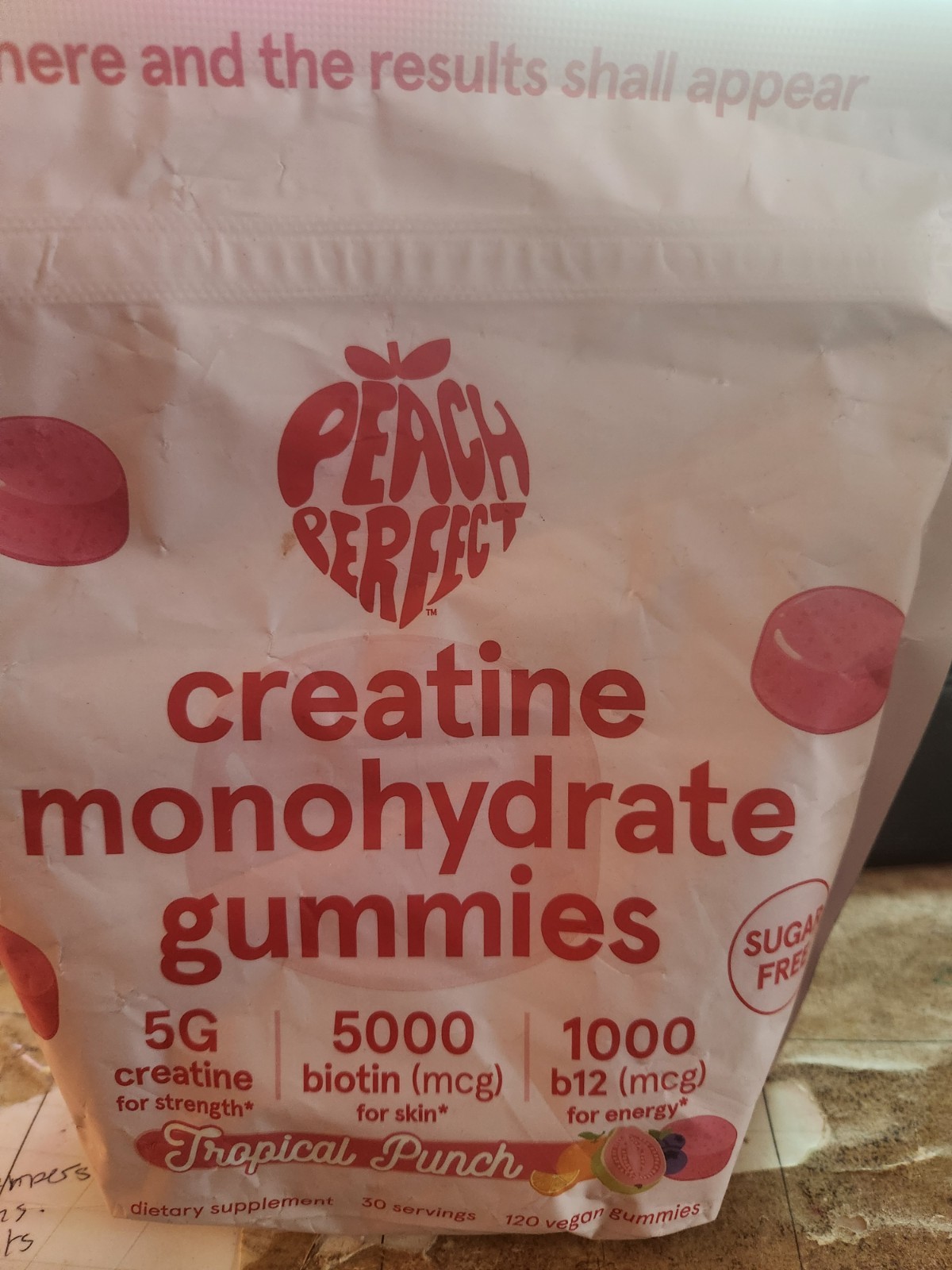 7/27 Peach Perfect Creatine Monohydrate Gummies, Creatine for Women, 5g Vegan