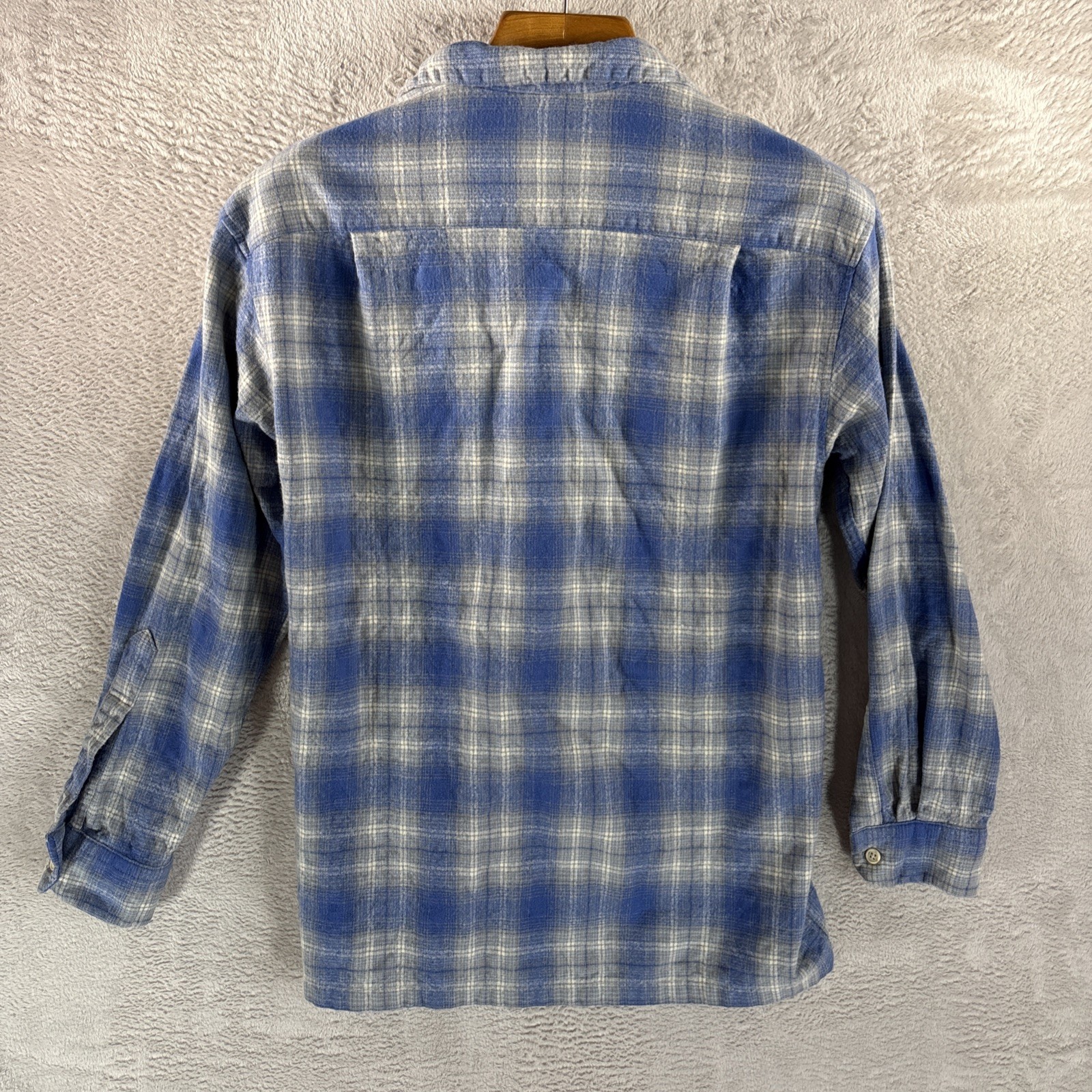 Pendleton Board Shirt Wool Button Down Blue Plaid… - image 2