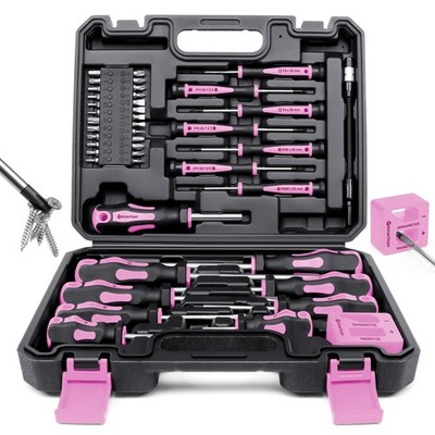 Magnetic Screwdrivers Set with Case, 43piece Includs Slotted, Phillips, Hex, ...