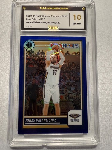 2023-24 Hoops Premium Jonas Valanciunas Blue Prizm /120 GAS 10 Gem Mint