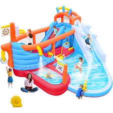 Kids Inflatable Bounce House Water Park Water Slide Climbing Splash Pool NEW.