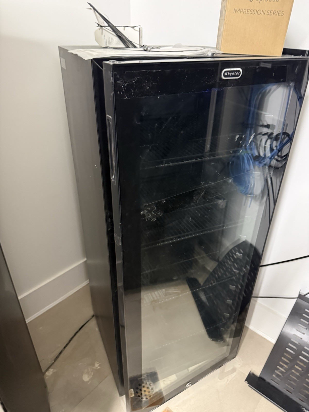 Whynter Dual Zone Wine Fridge Stainless Steel LED Lighting 5 Shelves