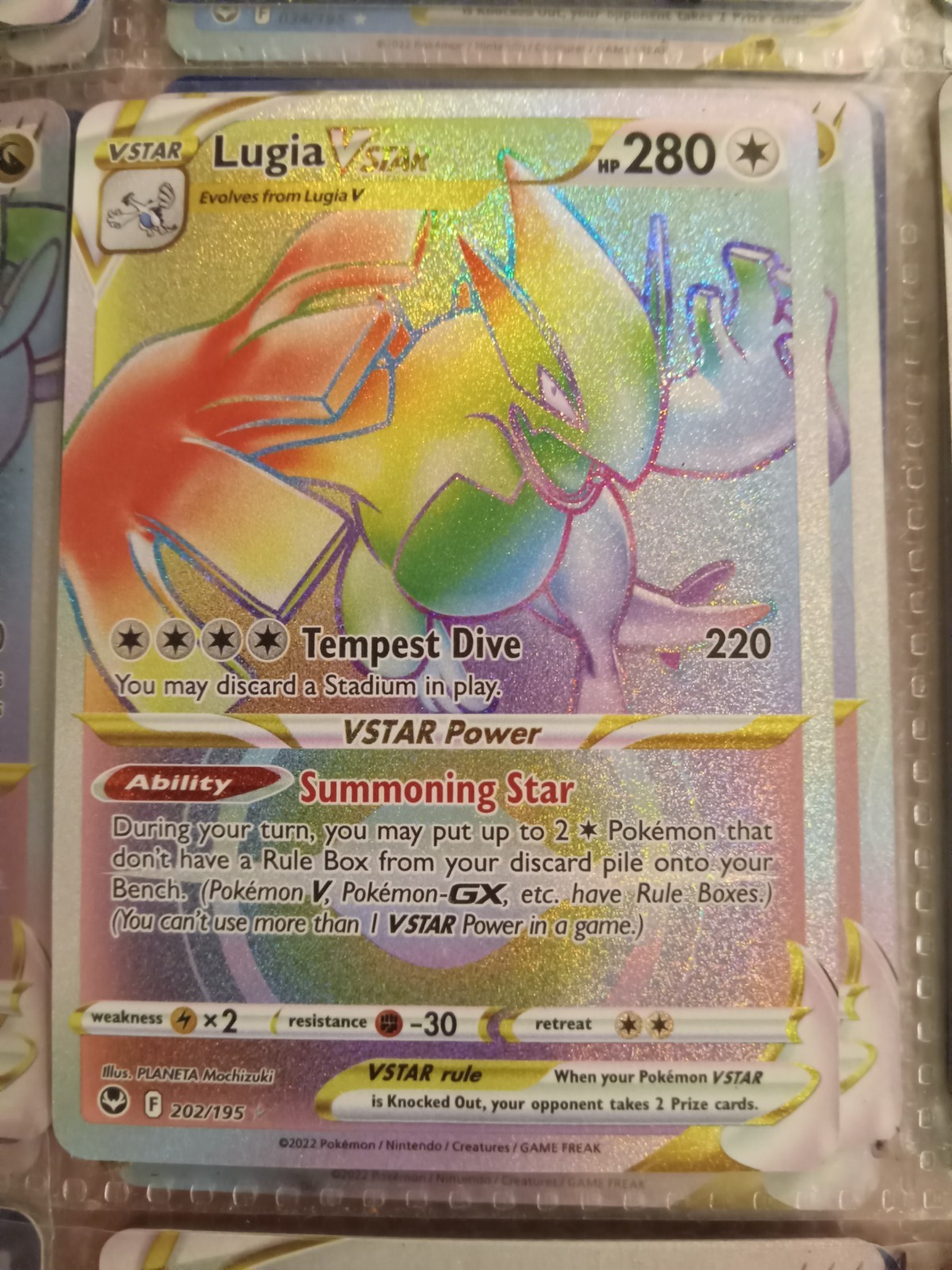 Pokémon Lugia VSTAR TCG Silver Tempest Ultra Rare Card 202/195 Mint Pack Fresh