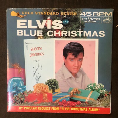 ELVIS PRESLEY PROMO 45 Blue Christmas - 1964 Gold Standard WLP