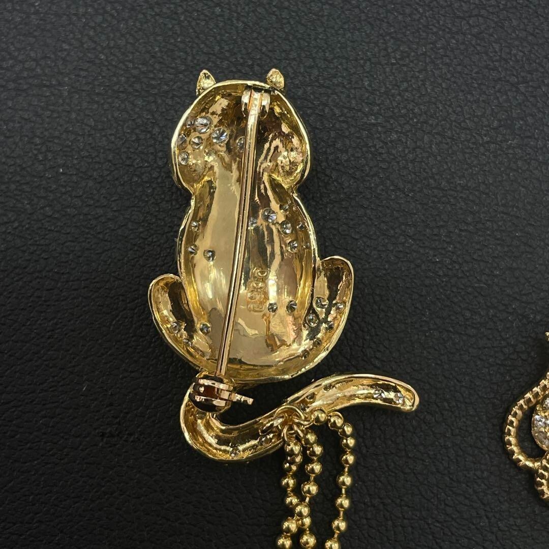 ブローチK18 750 K18 750 Yellow Gold Diamond Brooch | eBay