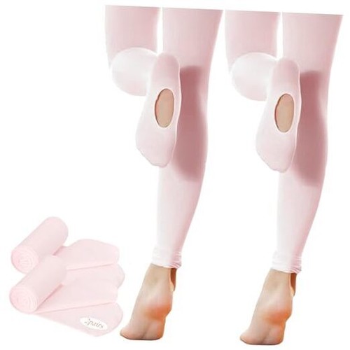 2 Pairs Girl's Ballet Dance Tights,Convertible Transition 4-6 Years 2pcs Pink