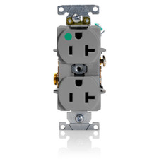 Leviton 20A 125V Heavy-Duty Hospital Grade Slim Duplex Receptacle