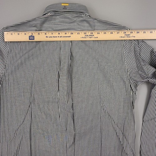 Croft Barrow Shirt Mens Medium Gray Striped Broadcloth Classic Fit Button Down - 第 10/12 張圖片