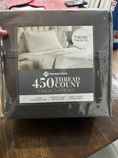 NEW MEMBER'S MARK 450-THREAD COUNT SHEET SET TWINXL BROWN