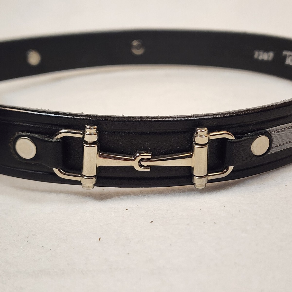 Tory Burch Black Leather Red Ribbon & Silver Snaffle Bits Horse Bit Belt 26 New Tory Bridal Leather Black Ribbon & Snaffle Bits Belt  main image 4