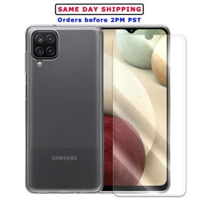 9H Durable Screen Protector+Shockproof TPU Case for Samsung Galaxy A12 SM-A125U