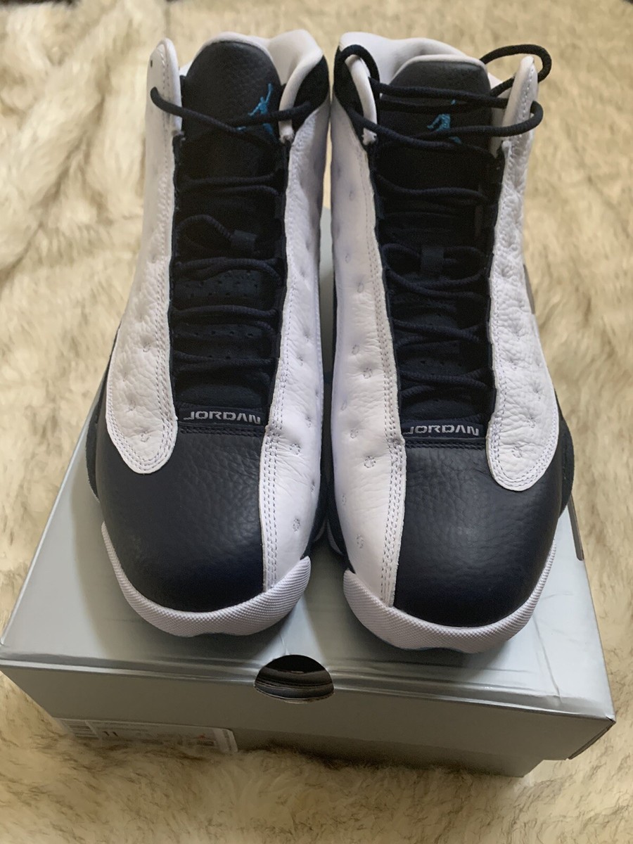 Men's Air Jordan 13 Retro Obsidian Power Blue Sneakers (11) Nova