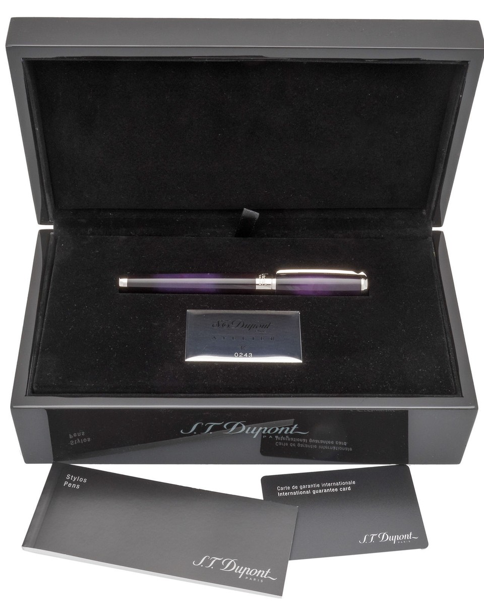S.T. Dupont Line D Atelier Rollerball Pen, Eggplant, ST412711, New